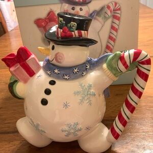 Fitz &Floyd Frosty Friends 2005 Snowman Teapot